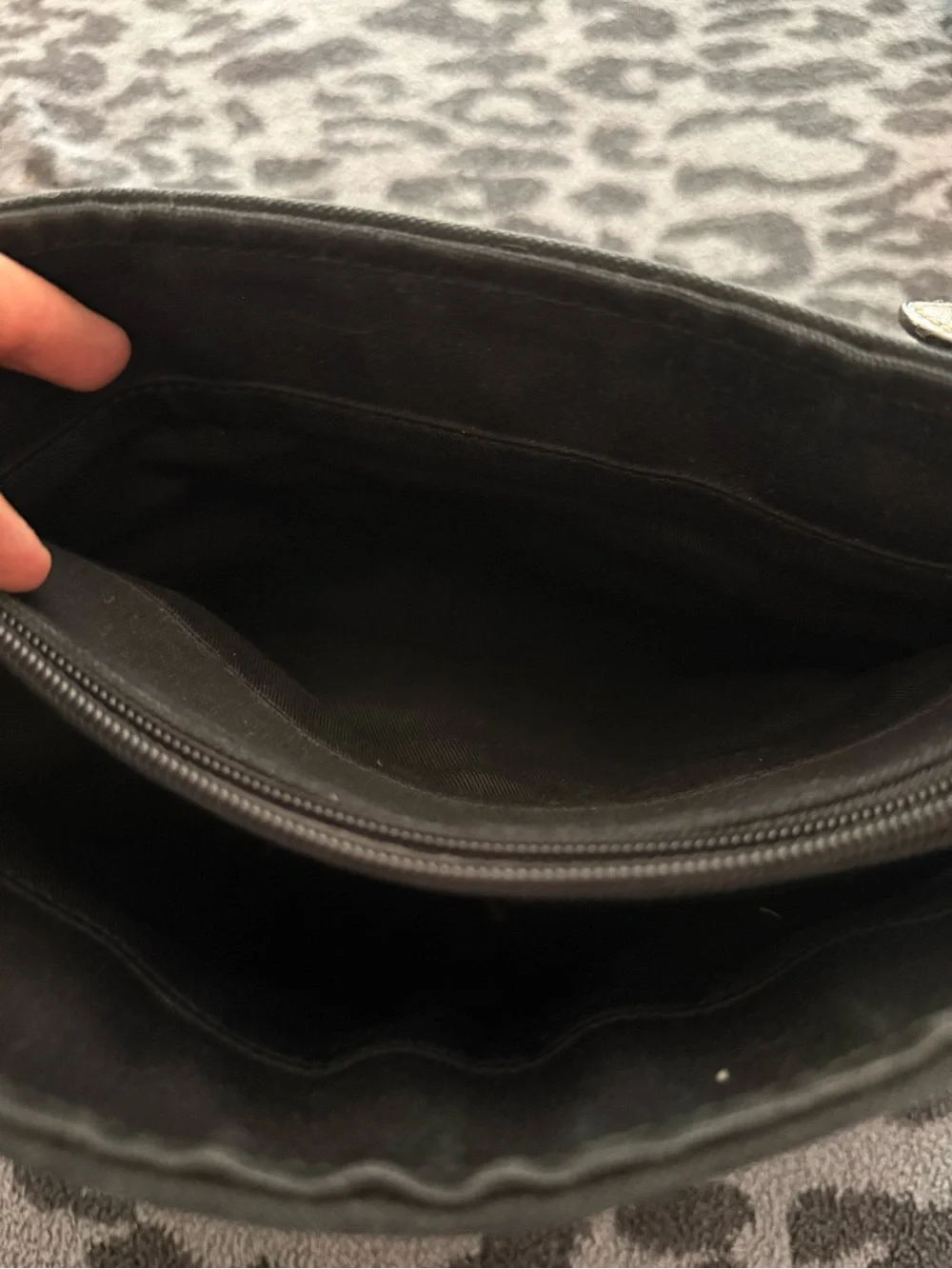 Fossil Black Interior Canvas Crossbody